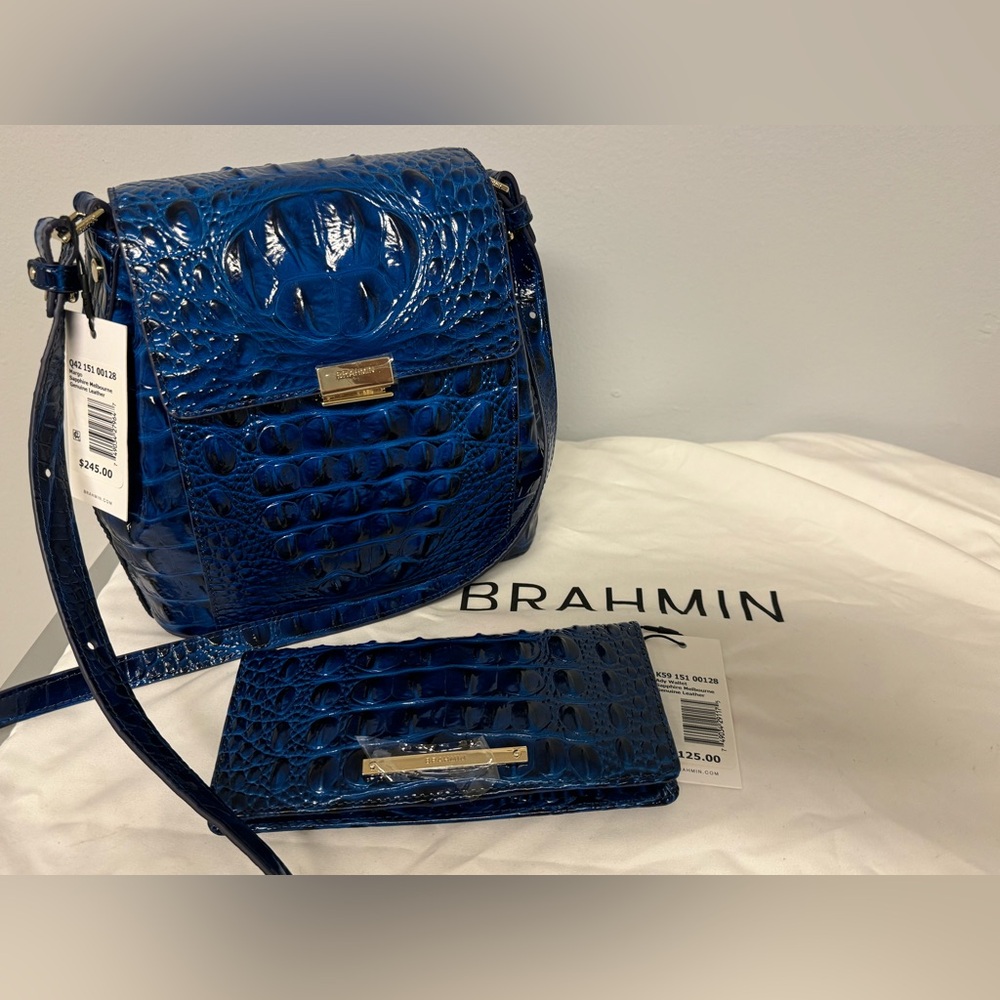 Authentic Margi Sapphire Melbourne Brahmin Handbag & wallet